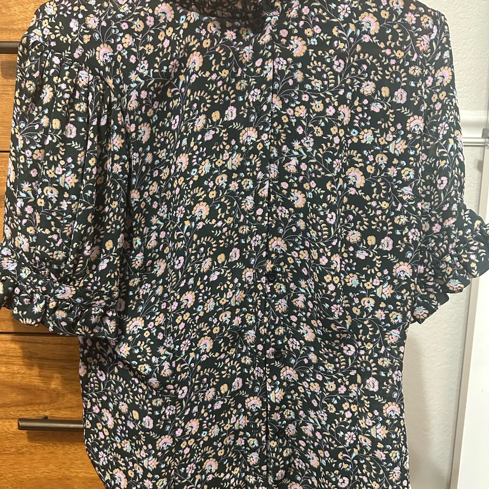Selkie Black Floral Top